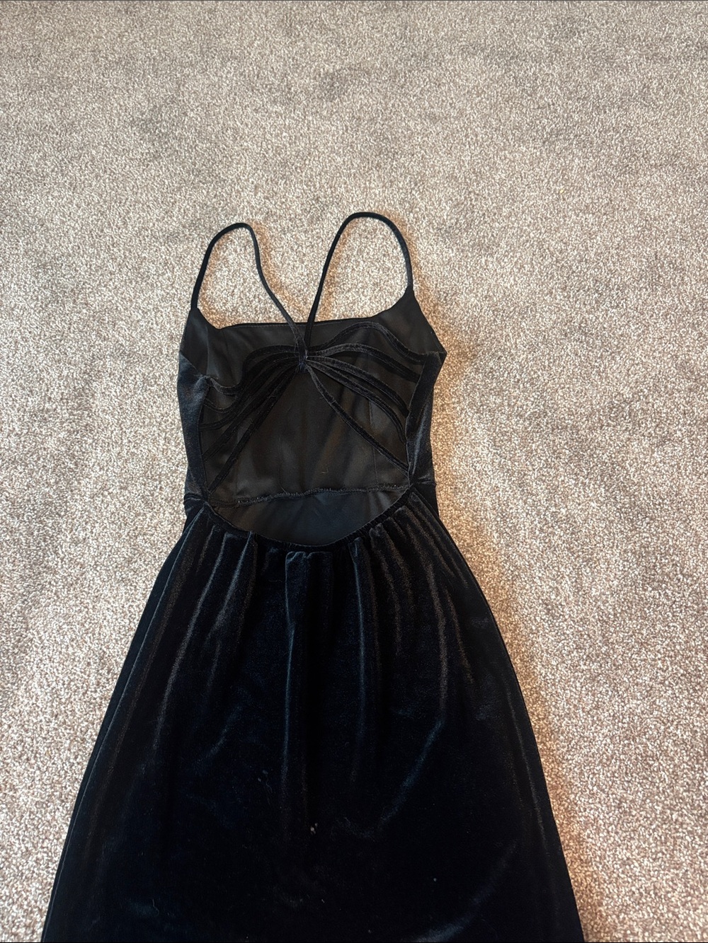 B Darlin Black Velvet Spaghetti Strap Mini Dress - Picture 2 of 2